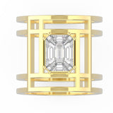 TR059-Mirage diamond ring Rail band- 4 ct face up