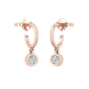 TE059 - Gold with Diamond Peace Stud Earrings Jewelry for Women and Girls