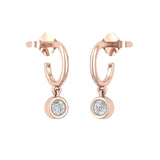 TE059 - Gold with Diamond Peace Stud Earrings Jewelry for Women and Girls