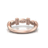 TR072- 18k gold /Diamond stackable cross ring /beaded marquise wedding band