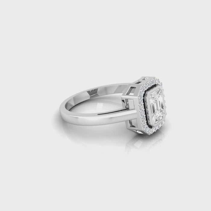 Emerald Cut Diamond Ring | Emerald Cut Ring | Trinity Designer Jewel
