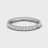 TR070 - half eternity stackable diamond wedding band/ Minimalist dainty ring