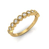 TR073 - Ring with 11 stone petite minimalist diamond beaded bar wedding band