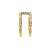 Petite Minimalist Diamond Beaded Bar Ring