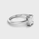 TR021 -	Diamond ring / 18k Emerald Cut Illusion Setting Diamond / Step cut mosaic Pie cut diamond