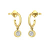 Gold Peace Stud Earrings with Diamond Accent
