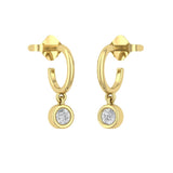 Gold Peace Stud Earrings with Diamond Accent
