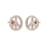 Peace Sign Stud Earrings | Peace Sign Earrings | Trinity Designer Jewel