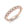 TR073 - Ring with 11 stone petite minimalist diamond beaded bar wedding band