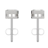 Bezel Set Diamond Ear Studs with Emerald Cut Piecut Design