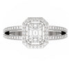 Classic TR004 Emerald Cut Illusion Diamond Ring