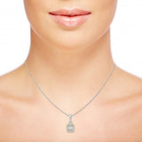 Diamond Pendant Necklace with Step Cut Mosaic Pie Cut Diamonds - Perfect Jewelry Gift
