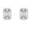 Elegant TE012 Piecut Diamond Earrings - Step Cut Emerald Design