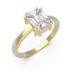 Elegant TR011 Diamond Ring: 18k Emerald Cut Illusion