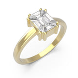 Elegant TR011 Diamond Ring: 18k Emerald Cut Illusion