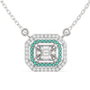 Radiant TNK015 Diamond Pendant: Step Cut Mosaic Pie Cut Design for Women and Girls
