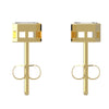 Sophisticated TE012 Bezel Set Piecut Diamond Ear Studs