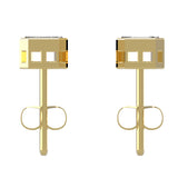Sophisticated TE012 Bezel Set Piecut Diamond Ear Studs