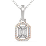 Step Cut Mosaic Pie Cut Diamond Necklace for Girls and Women