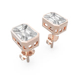 TE012 Elegant Bezel Set Piecut Diamond Earrings
