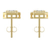 TE013 - 18k Diamond Studs with Step Cut Pie Design for Girls