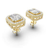 TE013 - 18k Emerald Cut Illusion Setting Diamond Earrings for Women & Girls