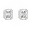 TE013 - Emerald Cut Illusion Diamond Earrings in 18k Gold for Women