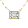 TNK012 18k F Color VVS Clarity Step Cut Mosaic Pie Cut Diamond Necklace