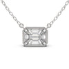 TNK012 Emerald Cut Illusion Diamond Necklace