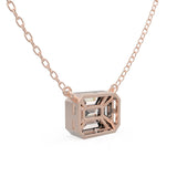 TNK012 Step Cut Mosaic Pie Cut Diamond Necklace