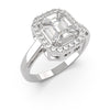 TR016 - Dazzling 18k Emerald Cut Illusion Diamond Ring 