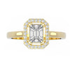 TR016 - Luxury 18k Emerald Cut Illusion Ring