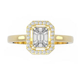 TR016 - Luxury 18k Emerald Cut Illusion Ring