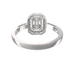 TR016 - Sophisticated 18k Emerald Cut Illusion Setting Ring
