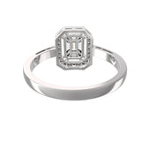 TR016 - Sophisticated 18k Emerald Cut Illusion Setting Ring