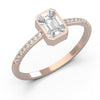 TR018: Luxurious 18k Emerald Cut Illusion Setting Ring 