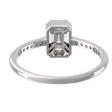 TR018: Radiant 18k Emerald Cut Diamond Ring