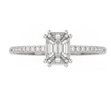 TR020 - Elegant 18k Emerald Cut Diamond Ring