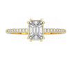 TR020 - Glamorous 18k Emerald Cut Illusion Diamond Ring