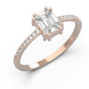 TR020 - Timeless 18k Emerald Cut Illusion Diamond Ring