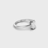 TR019 - Diamond ring / 18k Emerald Cut Illusion Setting Diamond / Step cut mosaic Pie cut diamond