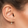Gold Peace Stud Earrings with Diamond Accent