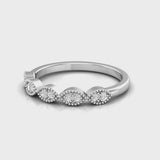TR071 - Delicate marquise stacker ring/18k gold /Wedding band